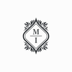 MI Initials Wedding Logo Vector Art  Icons  and Graphics