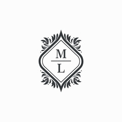ML Initials Wedding Logo Vector Art  Icons  and Graphics