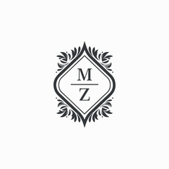 MZ Initials Wedding Logo Vector Art  Icons  and Graphics