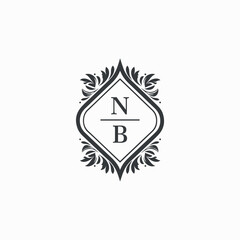 NB Initials Wedding Logo Vector Art  Icons  and Graphics