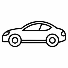 car outline icon on white background 