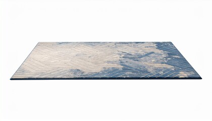 Custom AI Model beige Fur blue rug isolated white bacground