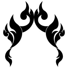 Elements of Thai pattern cut and pasted are used to decorate the top of the pattern.