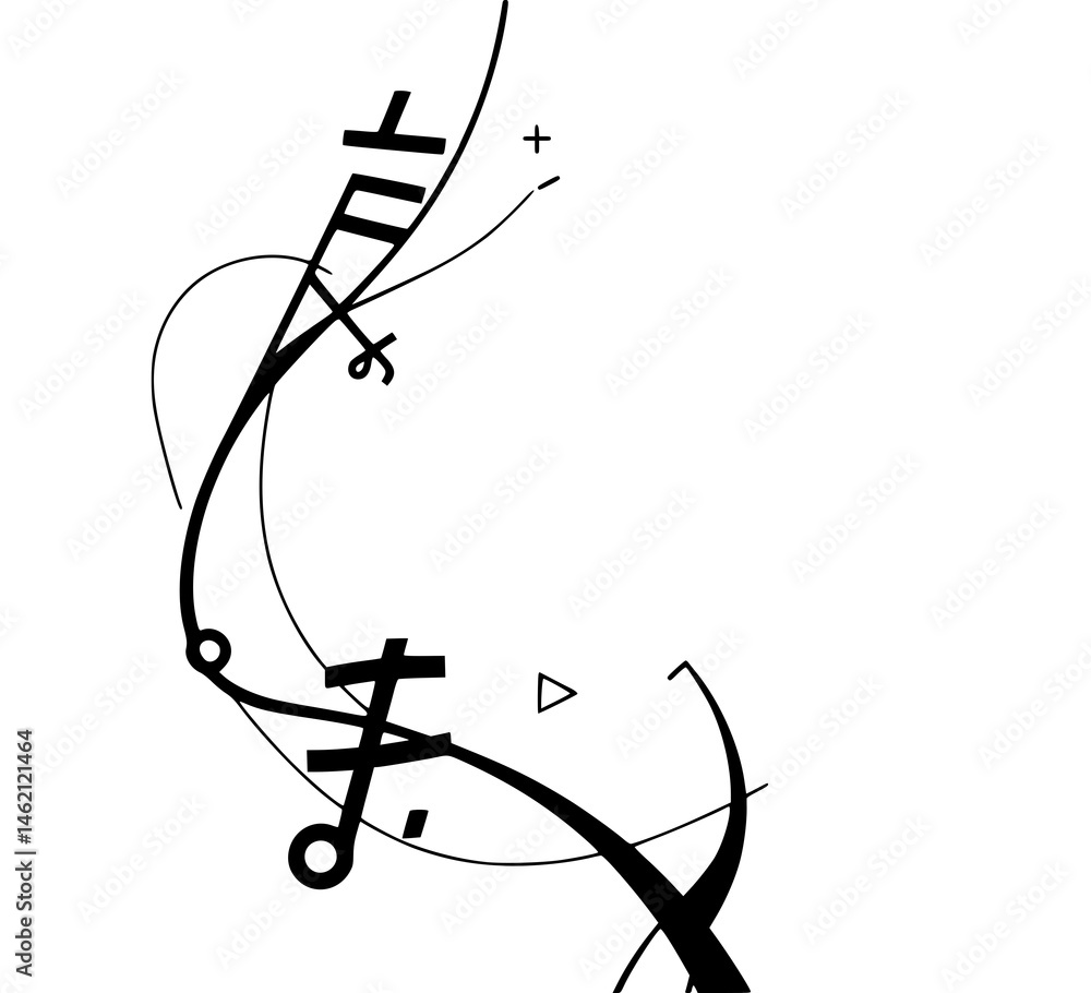 Poster abstract graphic design: a modern, minimalist graphic design composed of flowing lines and geometric