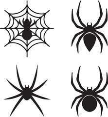 vector illustration of a spider, spider silhouette vector icon, spider vector illustration
