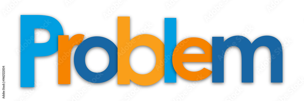 Poster problem colorful typography banner on transparent background