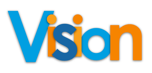 VISION colorful typography banner on transparent background