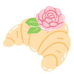 croissant and flowers