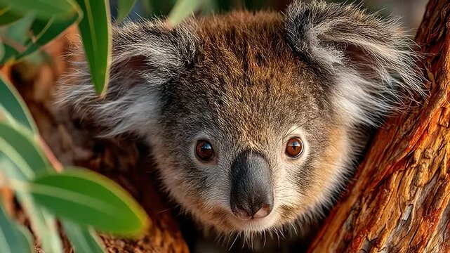 Koala cub in tree