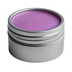 A Pet Safe Paw Balm with Moisturizing Formula Soft P Tin of Purple Colored Gel Isolated on Transparent Background