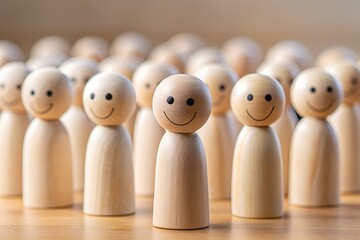 Wooden Figurines Representing Leadership Concept