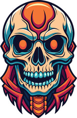 Colorful Cartoon Skeleton Skull Vector Illustration with Ribcage Design for Halloween and Comic Art
Skeleton Skull Vector, Halloween Cartoon Skull, Funny Skeleton Drawing, Spooky Skull Illustration