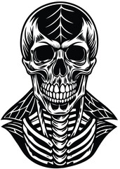 Colorful Cartoon Skeleton Skull Vector Illustration with Ribcage Design for Halloween and Comic Art
Skeleton Skull Vector, Halloween Cartoon Skull, Funny Skeleton Drawing, Spooky Skull Illustration

