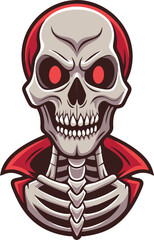 Colorful Cartoon Skeleton Skull Vector Illustration with Ribcage Design for Halloween and Comic Art
Skeleton Skull Vector, Halloween Cartoon Skull, Funny Skeleton Drawing, Spooky Skull Illustration