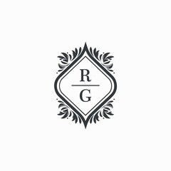 RG Initials Wedding Logo Vector Art  Icons  and Graphics