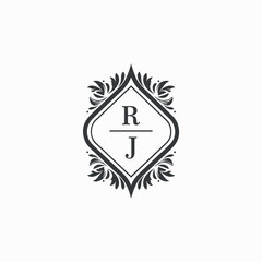 RJ Initials Wedding Logo Vector Art  Icons  and Graphics