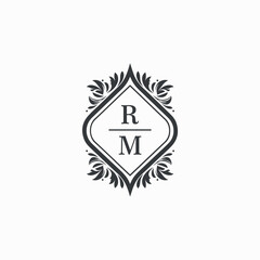RM Initials Wedding Logo Vector Art  Icons  and Graphics