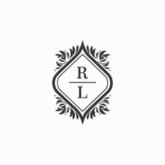 RL Initials Wedding Logo Vector Art  Icons  and Graphics
