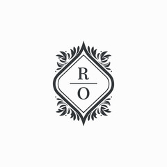 RO Initials Wedding Logo Vector Art  Icons  and Graphics