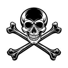 Pirate Skull and Crossbones Vector Illustration for Tattoo Gothic Halloween Design
Skull Vector Art, Pirate Clipart, Gothic Skull Design, Halloween Emblem