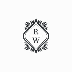 RW Initials Wedding Logo Vector Art  Icons  and Graphics