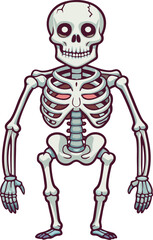 Black and White Happy Halloween Skeleton Illustration in Cartoon Line Art Style
Happy Skeleton Clipart, Halloween Skeleton Drawing, Black and White Bones, Cartoon Skeleton Art