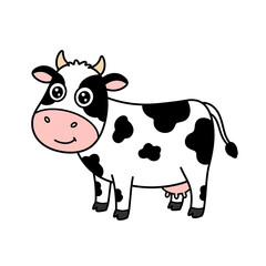 Fototapeta premium cow cartoon isolated on white
