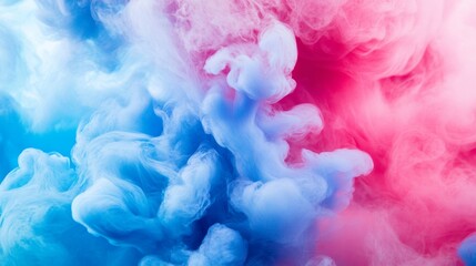 Fototapeta premium Colorful cloud ink swirl in water with blue pink tones for abstract design vibrant motion fluid texture