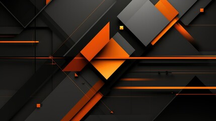 geometric black orange abstract