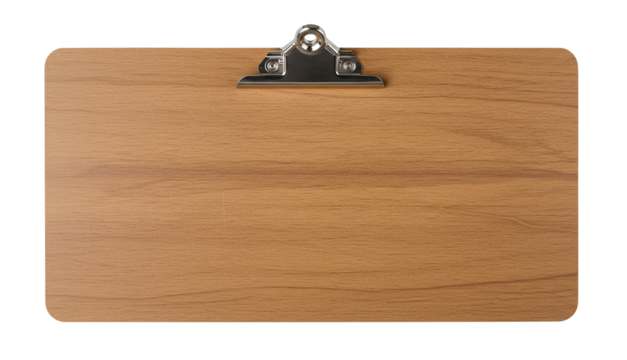 Clipboard wood background template for notes and documents mockup item isolated on a transparent background