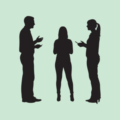 vector illustration of a silhouette of a group of people having a discussion