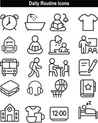 Fototapeta premium Daily Routine Icons