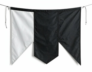 Black And White Hanging Triangular Flags