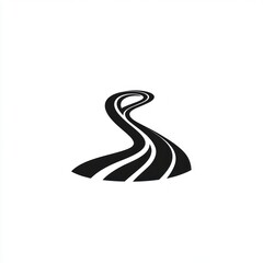 Naklejka premium Abstract road, winding path, graphic design, signage, vector illustration, use in branding, travel, transportation