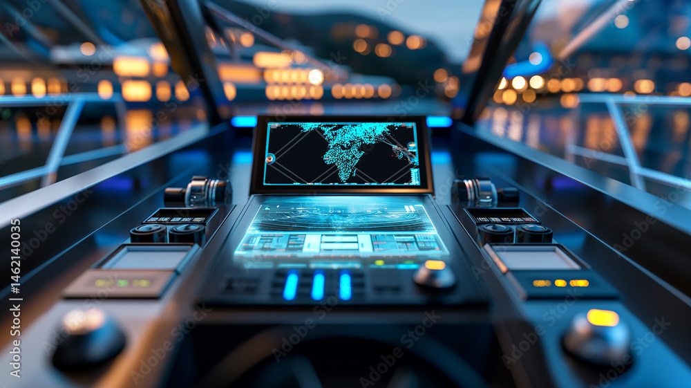 Poster This Advanced control panel features cutting-edge technology for efficient transport management.