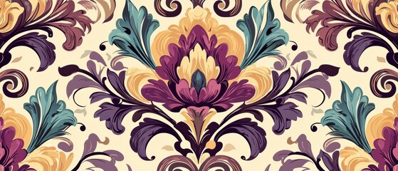Elegant floral pattern in vibrant colors.