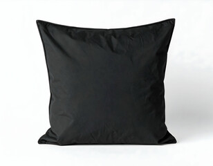 Blank Black Square Pillow On White Background