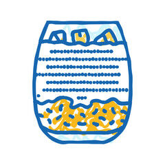 chia pudding raw foodist icon doodle illustration