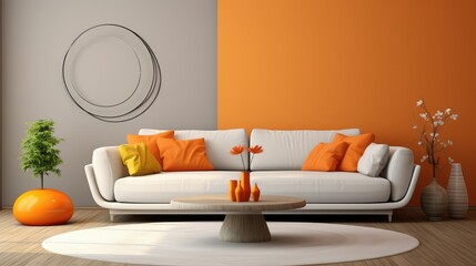 design orange circle background
