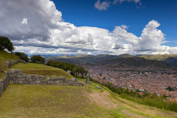 View from Puka Pukara Archaeological Complex on Cusco City, Peru