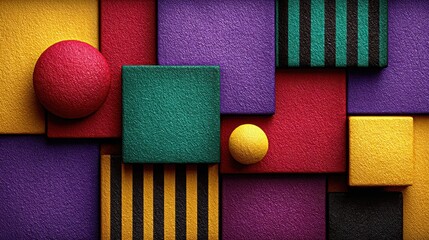 Colorful Geometric Shapes Arrangement