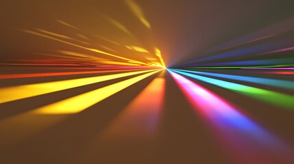 Abstract Colorful Light Rays Convergence, Dynamic Energy Burst