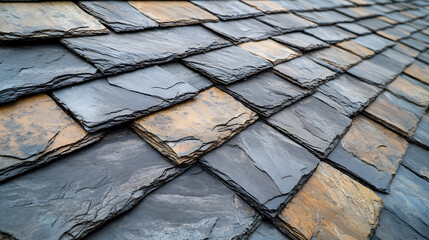 Slate Roof Tiles with Varied Colors and Textures