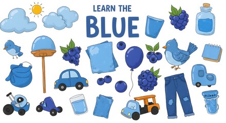 Blue Learning Objects Cartoon