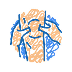 knees massage therapy icon doodle illustration