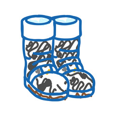 santa claus boots icon doodle illustration