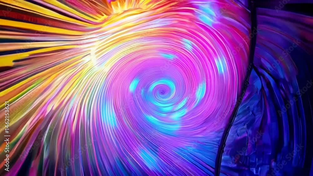 Poster vibrant swirls of colorful lights creating a lively abstract experience in a tunnel