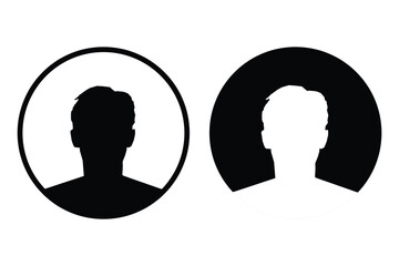 Set of User Profile Icons silhouette Isolated on White Background vector eps 10