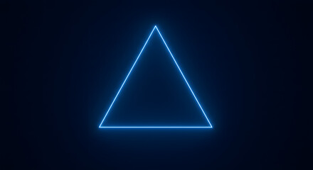 Blue Triangle Neon Light on Dark Background