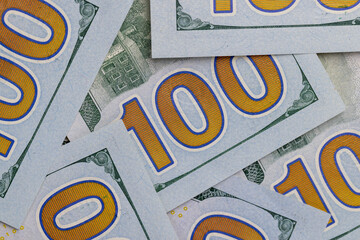 100 face value for US dollars, American dollars with a face value of one hundred dollars, reverse...